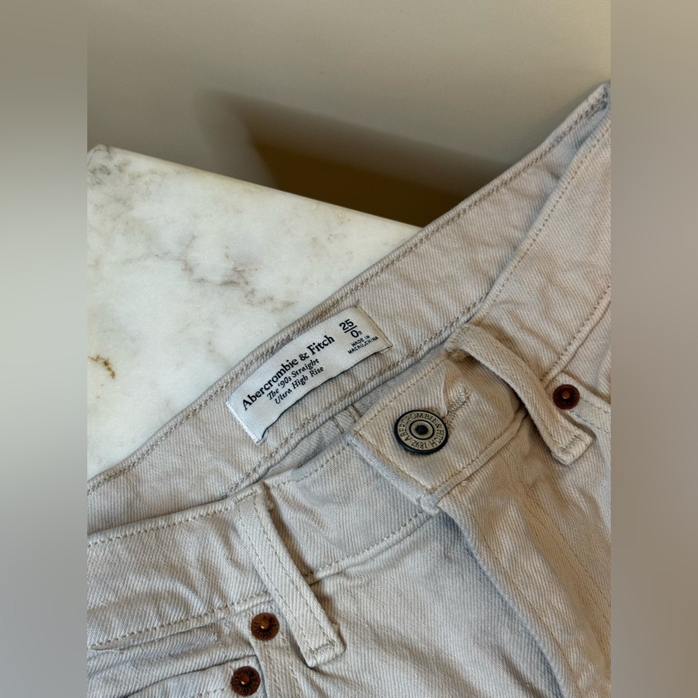 Abercrombie & Fitch Tan Slim Straight Jeans